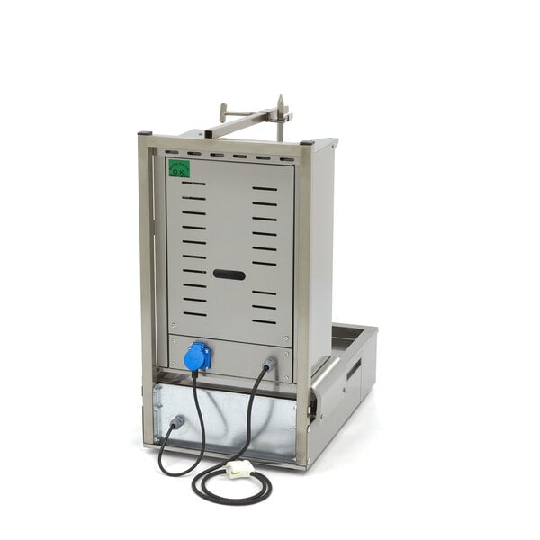 Shoarma Grill | Twee elektrische branders | RVS uitlekbak | Verstelbare spies | 3kW (230V) | 406x580x803(h)mm