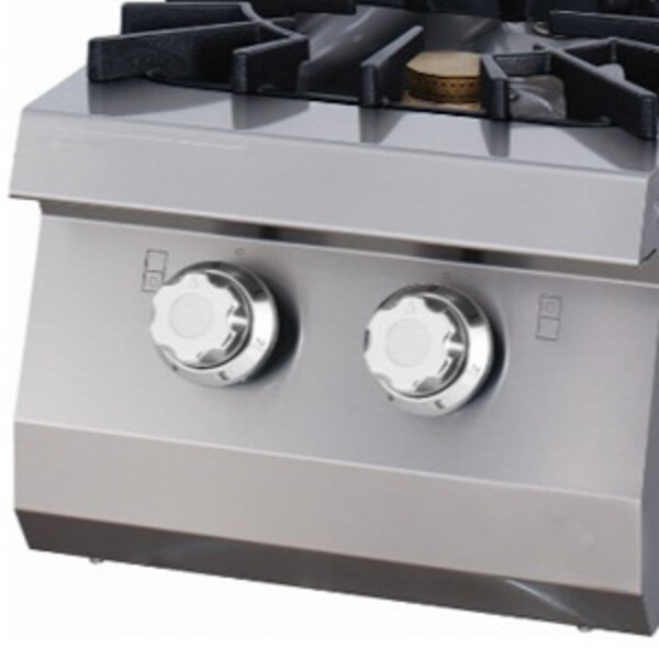 Premium Kookplaat | Verchroomd | Twee pitten | Gietijzeren pannendragers | 400x900x280(h)mm