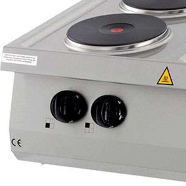 Heavy Duty Kookplaat | 90–450°C | RVS/Gietijzer | Elektrisch | 10.4kW (400V) | 800x700x280(h)mm