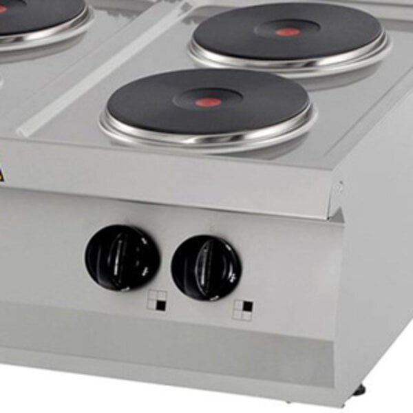 Heavy Duty Kookplaat | 90–450°C | RVS/Gietijzer | Elektrisch | 10.4kW (400V) | 800x700x280(h)mm