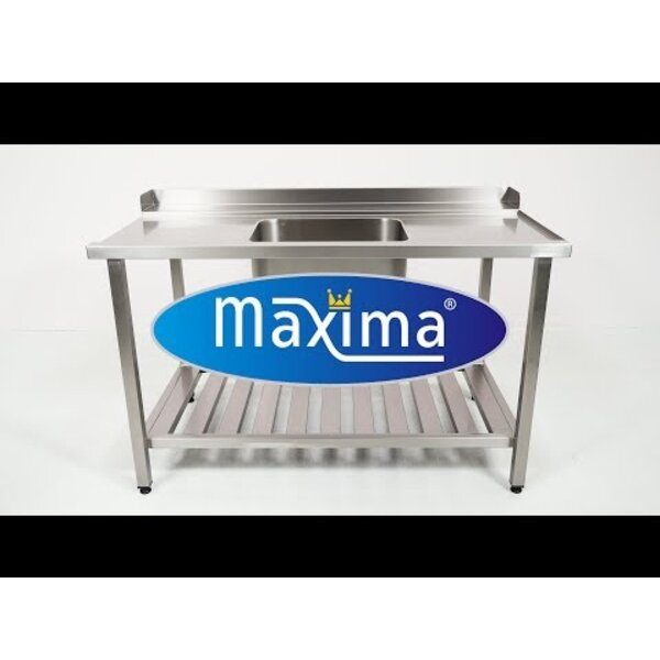 Aanvoertafel | Aanvoer rechts | Spoelbak in midden | RVS onderschap | 1200x750x900(h)mm