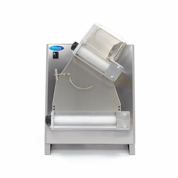 Deegroller Machine | RVS | Dubbele deegroller | Transparante beschermkap | 0.25kW (230V) | 500x390x690(h)mm