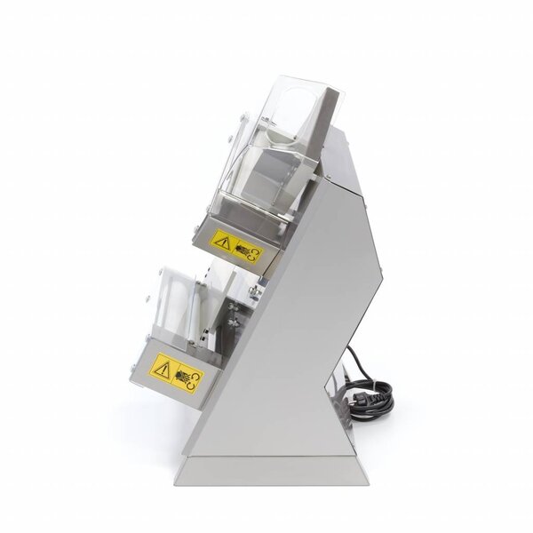 Deegroller Machine | RVS | Dubbele deegroller | Transparante beschermkap | 0.25kW (230V) | 500x390x690(h)mm