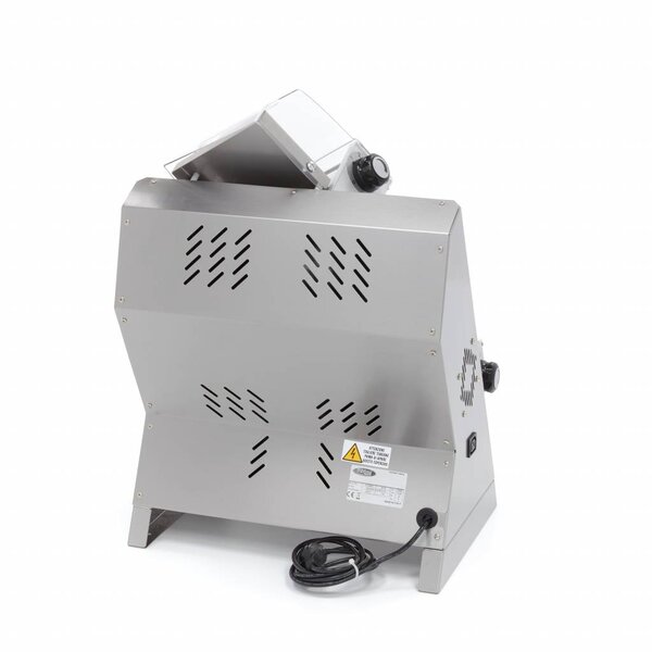 Deegroller Machine | RVS | Dubbele deegroller | Transparante beschermkap | 0.25kW (230V) | 500x390x690(h)mm