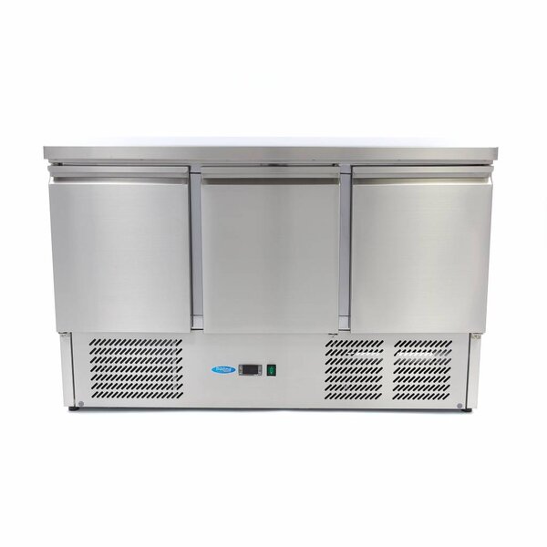 Koelwerkbank | 3 Draaideuren | 385 Liter Capaciteit | 3 Roosters | 0.23kW (230V) | 1365x700x880(h)mm