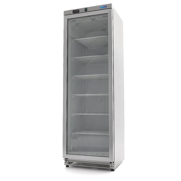 Vrieskast Rvs met glas | 1 Draaideur | 321 Liter Capaciteit | 6 Roosters | 0.48kW (230V) | 600x590x1850(h)mm
