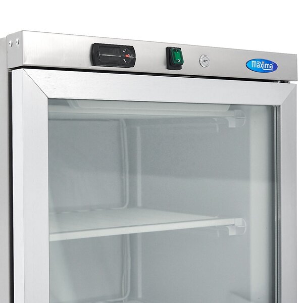 Vrieskast Rvs met glas | 1 Draaideur | 321 Liter Capaciteit | 6 Roosters | 0.48kW (230V) | 600x590x1850(h)mm