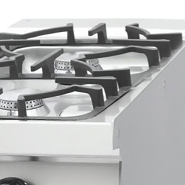 Heavy Duty Kookplaat | RVS/Gietijzer/Verc | RVS behuizing | Gietijzeren pannendragers | 400x700x280(h)mm