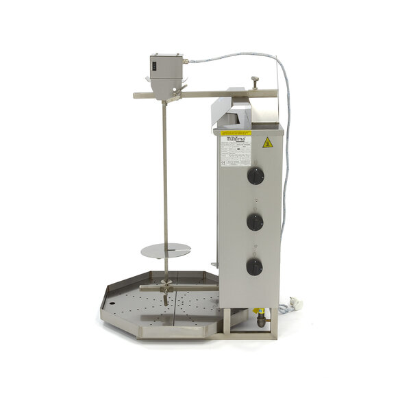 Shoarma Grill | Drie gasbranders | Motor bovenkant | RVS uitlekbak | 545x640x982(h)mm