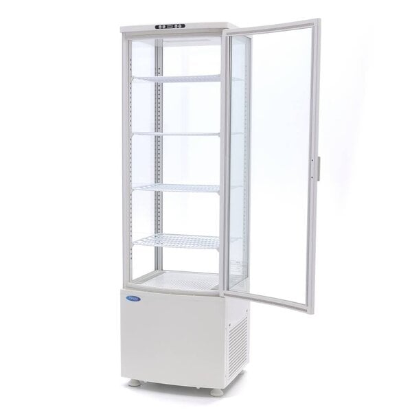 Koelvitrine | 1 Draaideur | 256 Liter Capaciteit | 4 Roosters | 0.25kW (230V) | 515x485x1690(h)mm
