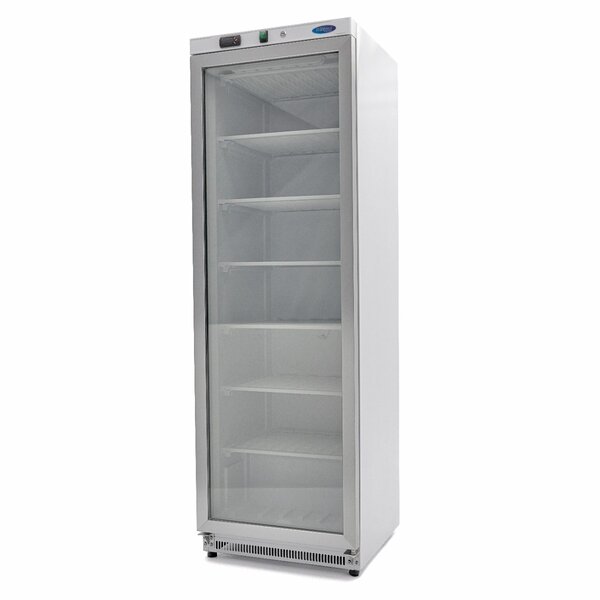 Vrieskast wit met glazen | 1 Draaideur | 321 Liter Capaciteit | 6 Roosters | 0.48kW (230V) | 600x590x1850(h)mm
