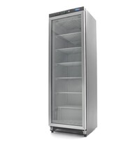 Maxima Vrieskast zwart met glas | 1 Draaideur | 321 Liter Capaciteit | 6 Roosters | 0.48kW (230V) | 600x590x1850(h)mm