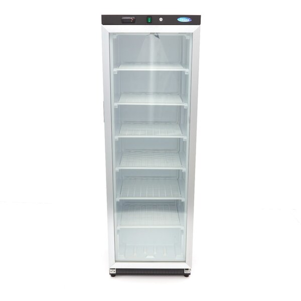 Vrieskast zwart met glas | 1 Draaideur | 321 Liter Capaciteit | 6 Roosters | 0.48kW (230V) | 600x590x1850(h)mm