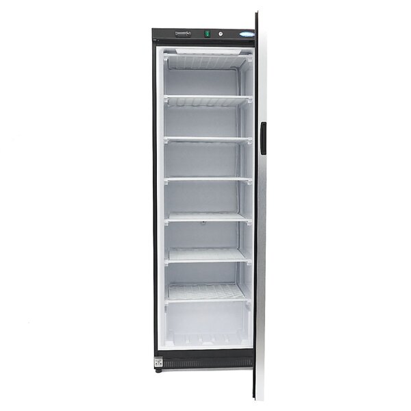 Vrieskast zwart met glas | 1 Draaideur | 321 Liter Capaciteit | 6 Roosters | 0.48kW (230V) | 600x590x1850(h)mm