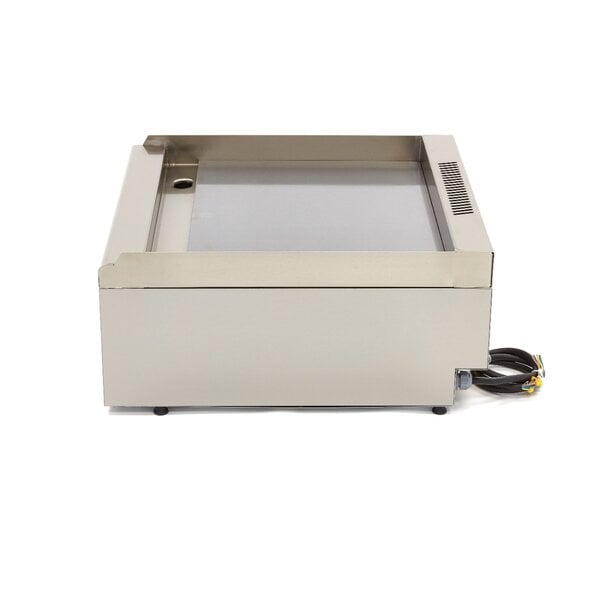 Elektrische horeca grillplaat glad dubbel | 50–300°C | RVS | RVS spatschermen | 4.5kW (400V) | 600x600x240(h)mm