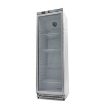 Maxima Koelkast Rvs met Glazen | 1 Draaideur | 340 Liter Capaciteit | 4 Roosters | 0.37kW (230V) | 600x590x1850(h)mm