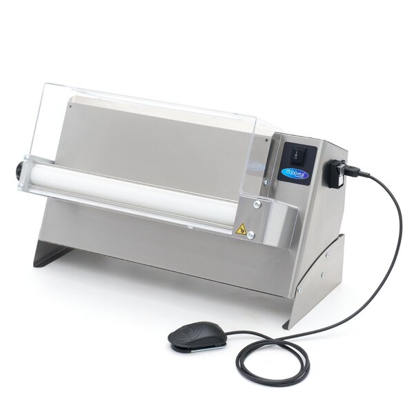 Elektrische deegroller | RVS | Instelbare dikte | Voetpedaal bediening | 0.25kW (230V) | 670x350x430(h)mm