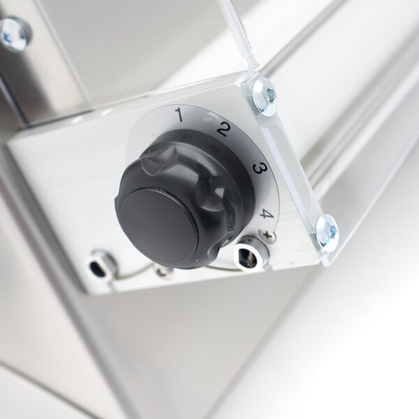 Elektrische deegroller | RVS | Instelbare dikte | Voetpedaal bediening | 0.25kW (230V) | 670x350x430(h)mm