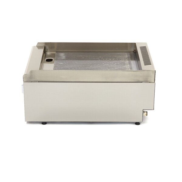 Horeca Grillplaat Gegroefd Gas | RVS | RVS spatschermen | Temperatuurregelaar | 400x600x240(h)mm