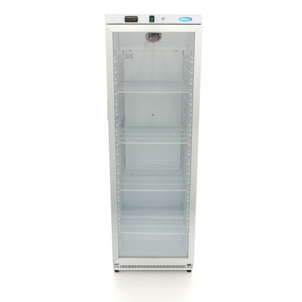 Koelkast wit met glazen | 1 Draaideur | 340 Liter Capaciteit | 4 Roosters | 0.37kW (230V) | 600x590x1850(h)mm