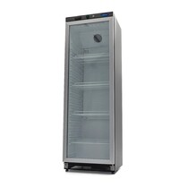 Maxima Koelkast zwart met glas | 1 Draaideur | 340 Liter Capaciteit | 4 Roosters | 0.37kW (230V) | 600x590x1850(h)mm 