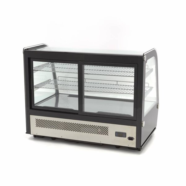 Luxe gebaksvitrine | 2 Schuifdeuren | 153 Liter Capaciteit | 2 Roosters | 0.2kW (230V) | 880x568x686(h)mm
