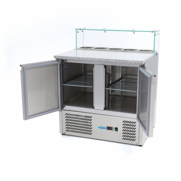 Pizzawerkbank | 2 Draaideuren | 247 Liter Capaciteit | 1/6 GN | 0.23kW (230V) | 900x700x1100(h)mm