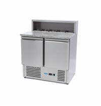 Maxima Pizzawerkbank | 2 Draaideuren | 247 Liter Capaciteit | 1/6 GN | 0.23kW (230V) | 900x700x1100(h)mm 