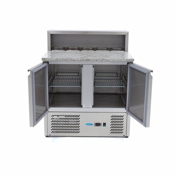 Pizzawerkbank | 2 Draaideuren | 247 Liter Capaciteit | 1/6 GN | 0.23kW (230V) | 900x700x1100(h)mm