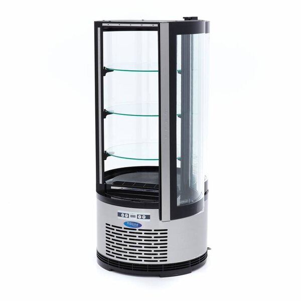 Gebaksvitrine rond | 1 Glasdeur | 122 Liter Capaciteit | 3 Roosters | 0.18kW (230V) | Ø480x1030(h)mm