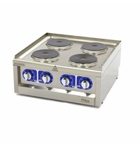 Maxima Kookplaat Horeca | 90–450°C | RVS/Gietijzer | Vier pitten | 7kW (400V) | 600x600x260(h)mm 