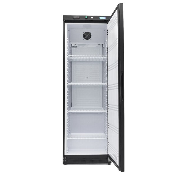 Koelkast zwart | 1 Draaideur | 340 Liter Capaciteit | 4 Roosters | 0.3kW (230V) | 600x590x1850(h)mm