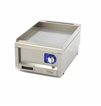Maxima Horeca Grillplaat Glad Enkel Elektrisch | 50–300°C | RVS | RVS spatscherm | 3kW (230V) | 400x600x240(h)mm