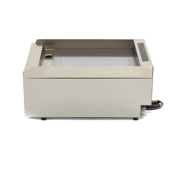 Horeca Grillplaat Glad Enkel Elektrisch | 50–300°C | RVS | RVS spatscherm | 3kW (230V) | 400x600x240(h)mm