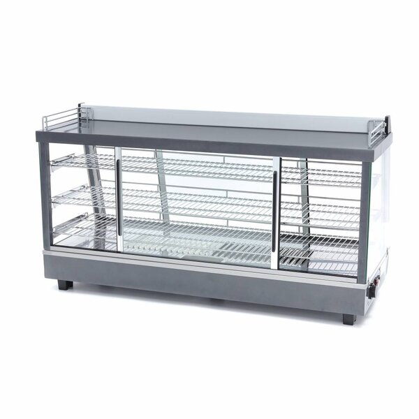 Warmhoudvitrine | 4 Schuifdeuren | 192 Liter Capaciteit | 3 Roosters | 1.8kW (230V) | 1215x484x662(h)mm