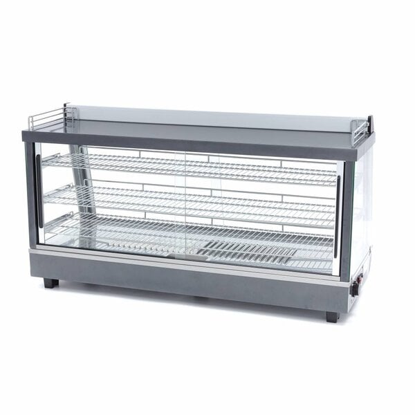 Warmhoudvitrine | 4 Schuifdeuren | 192 Liter Capaciteit | 3 Roosters | 1.8kW (230V) | 1215x484x662(h)mm