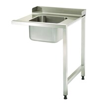 Maxima Aanvoertafel | Aanvoer rechts | Geïntegreerde wasbak | Rvs constructie | 900x750x870(h)mm