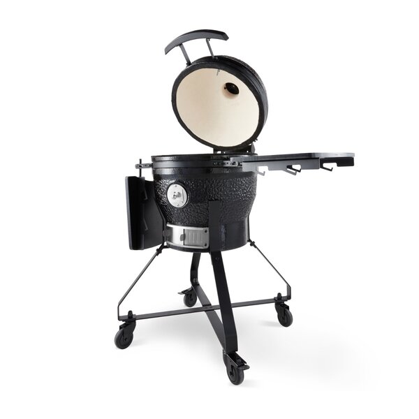 Premium Kamado BBQ | Inklapbare bamboe tafels | Thermometer Celsius Fahrenheit | 1160x650x1000(h)mm