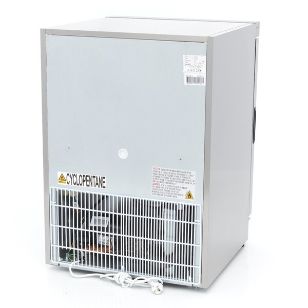 Koelkast Rvs met Glazen | 1 Draaideur | 130 Liter Capaciteit | 3 Roosters | 0.21kW (230V) | 600x590x850(h)mm