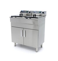 Maxima Dubbele frituurpan | 60–200°C | RVS | Aftapkranen | 6kW (230V) | 730x530x910(h)mm