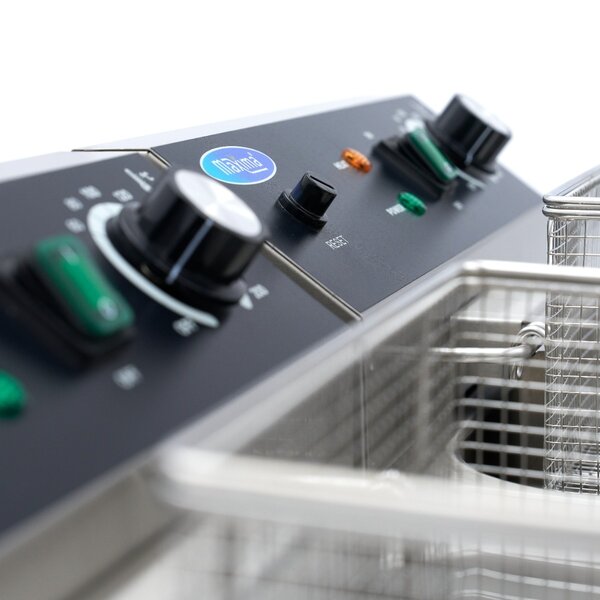 Dubbele frituurpan | 60–200°C | RVS | Aftapkranen | 6kW (230V) | 730x530x910(h)mm