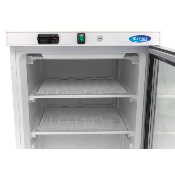 Vrieskast wit met glazen | 1 Draaideur | 119 Liter Capaciteit | 2 Roosters | 0.33kW (230V) | 600x590x850(h)mm