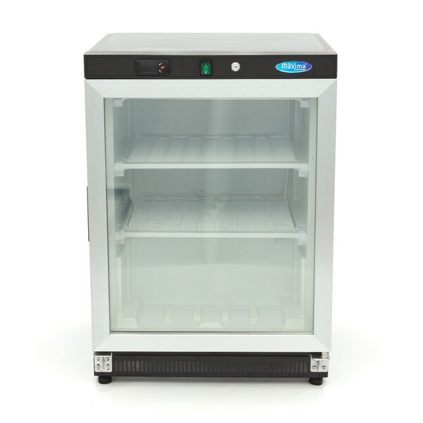 Vrieskast zwart met glas | 1 Draaideur | 119 Liter Capaciteit | 2 Roosters | 0.33kW (230V) | 600x590x850(h)mm