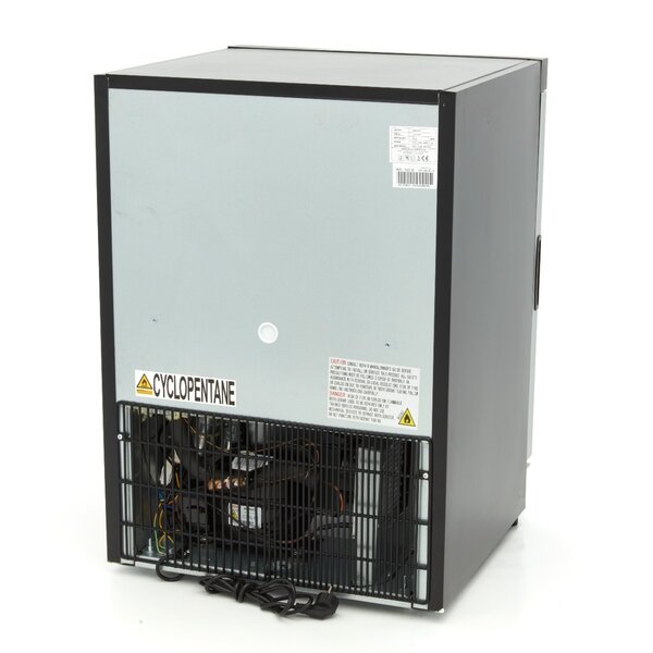 Vrieskast zwart met glas | 1 Draaideur | 119 Liter Capaciteit | 2 Roosters | 0.33kW (230V) | 600x590x850(h)mm