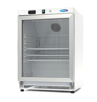 Maxima Koelkast wit met glazen | 1 Draaideur | 130 Liter Capaciteit | 3 Roosters | 0.21kW (230V) | 600x590x850(h)mm