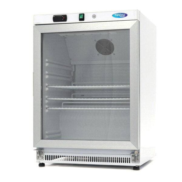 Koelkast wit met glazen | 1 Draaideur | 130 Liter Capaciteit | 3 Roosters | 0.21kW (230V) | 600x590x850(h)mm