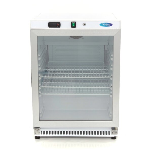 Koelkast wit met glazen | 1 Draaideur | 130 Liter Capaciteit | 3 Roosters | 0.21kW (230V) | 600x590x850(h)mm