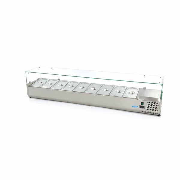 Opzetkoelvitrine | 9x 1/3 GN | Statische koeling | 0.2kW (230V) | 2000x395x435(h)mm