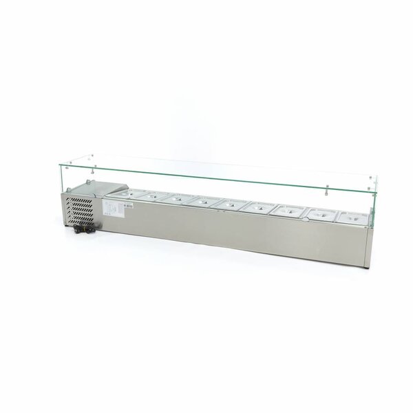Opzetkoelvitrine | 9x 1/3 GN | Statische koeling | 0.2kW (230V) | 2000x395x435(h)mm