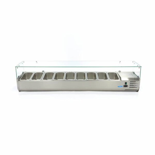 Opzetkoelvitrine | 9x 1/3 GN | Statische koeling | 0.2kW (230V) | 2000x395x435(h)mm